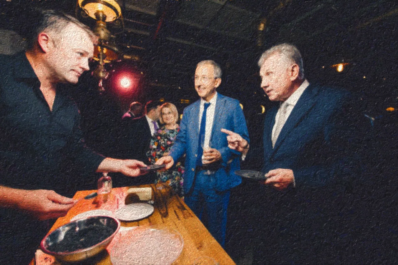 Подача икры гостям